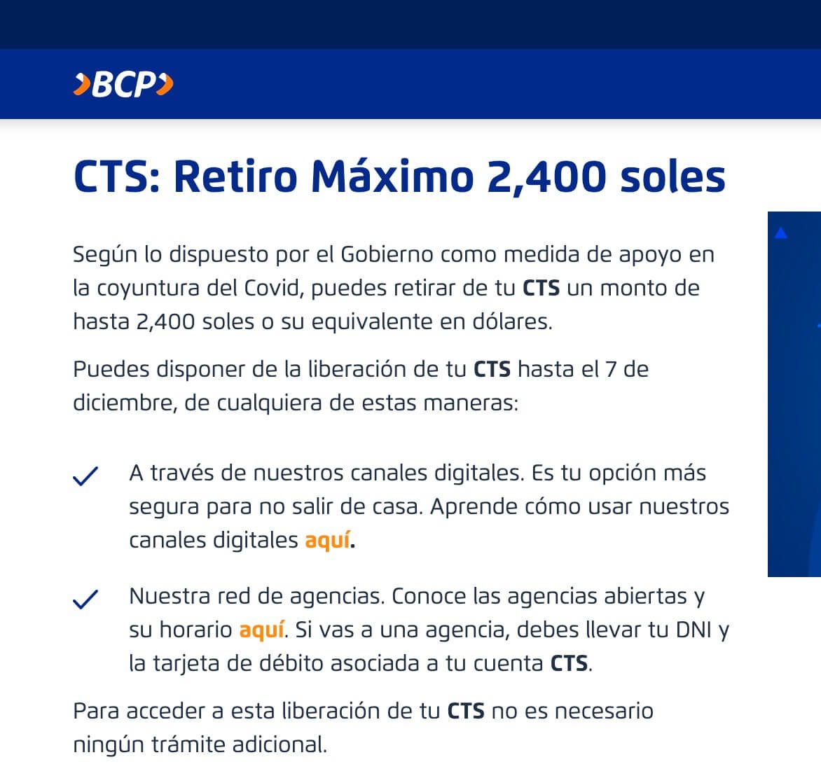 Retiro de CTS Pasos para retirar en BCP, BBVA, Interbank o Scotiabank